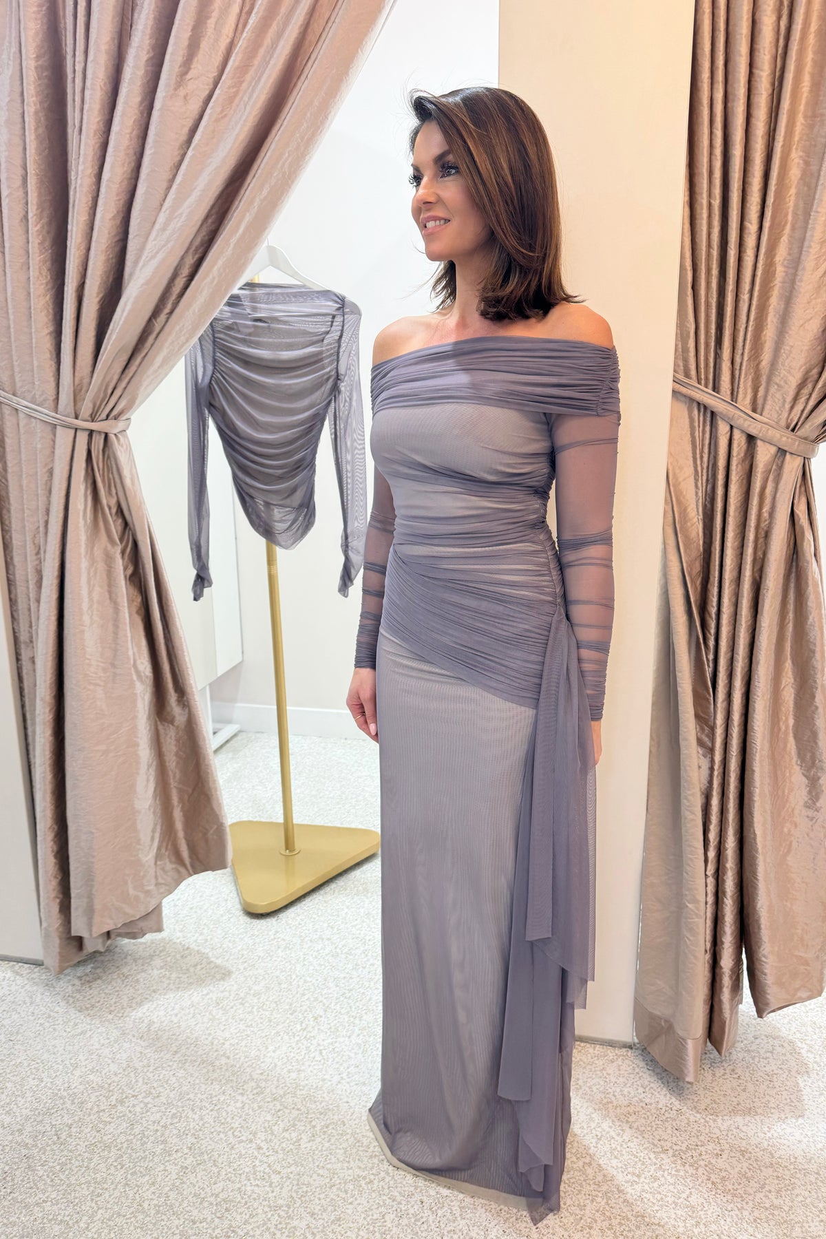 Misha The Nexus Mesh Long Sleeve Dress | Shark