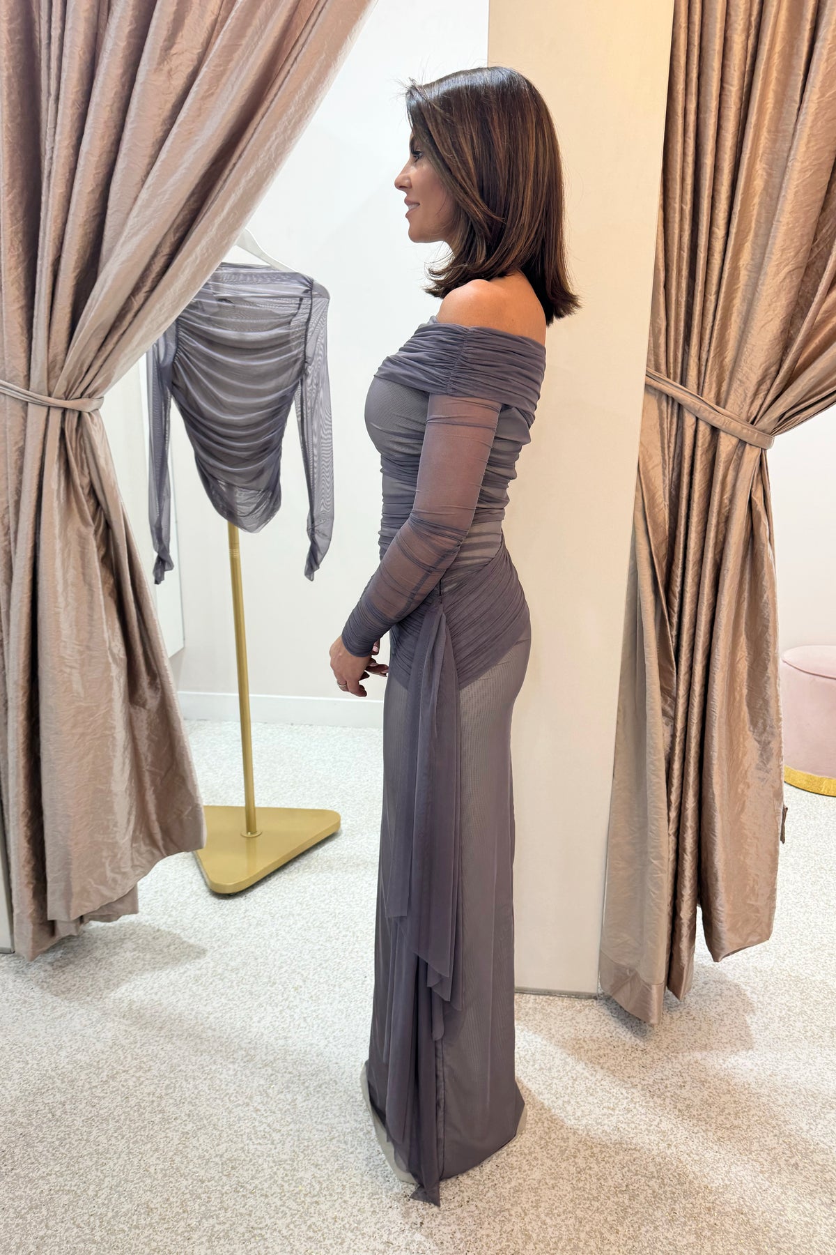 Misha The Nexus Mesh Long Sleeve Dress | Shark