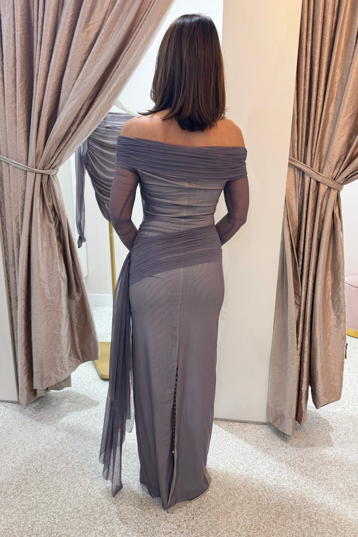 Misha The Nexus Mesh Long Sleeve Dress | Shark