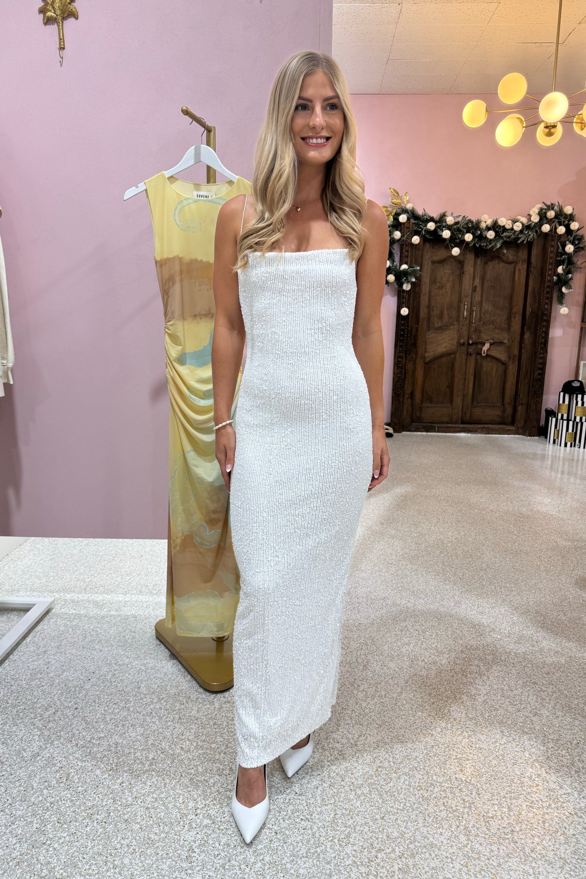 Bec + Bridge Aaliyah Sequin Maxi Dress | White