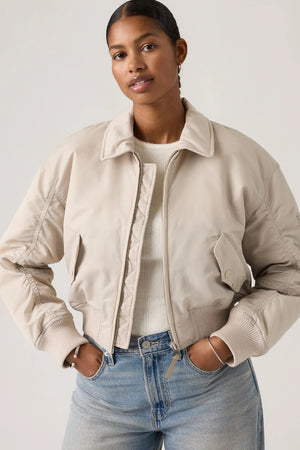 Levi's Bowie Cropped Bomber Jacket | Bone