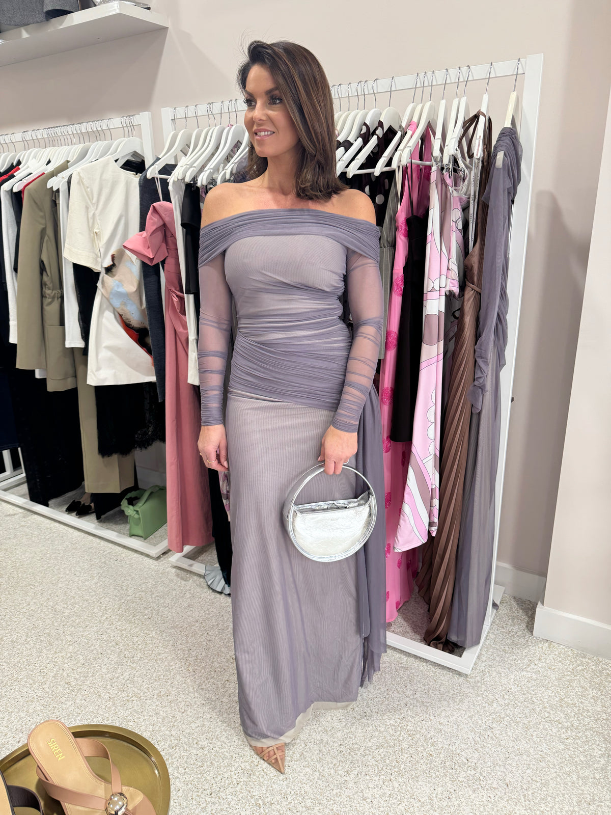 Misha The Nexus Mesh Long Sleeve Dress | Shark