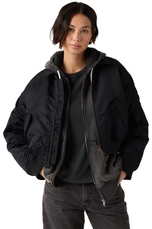 Levi's Bowie Cropped Bomber Jacket | Anthracite Night