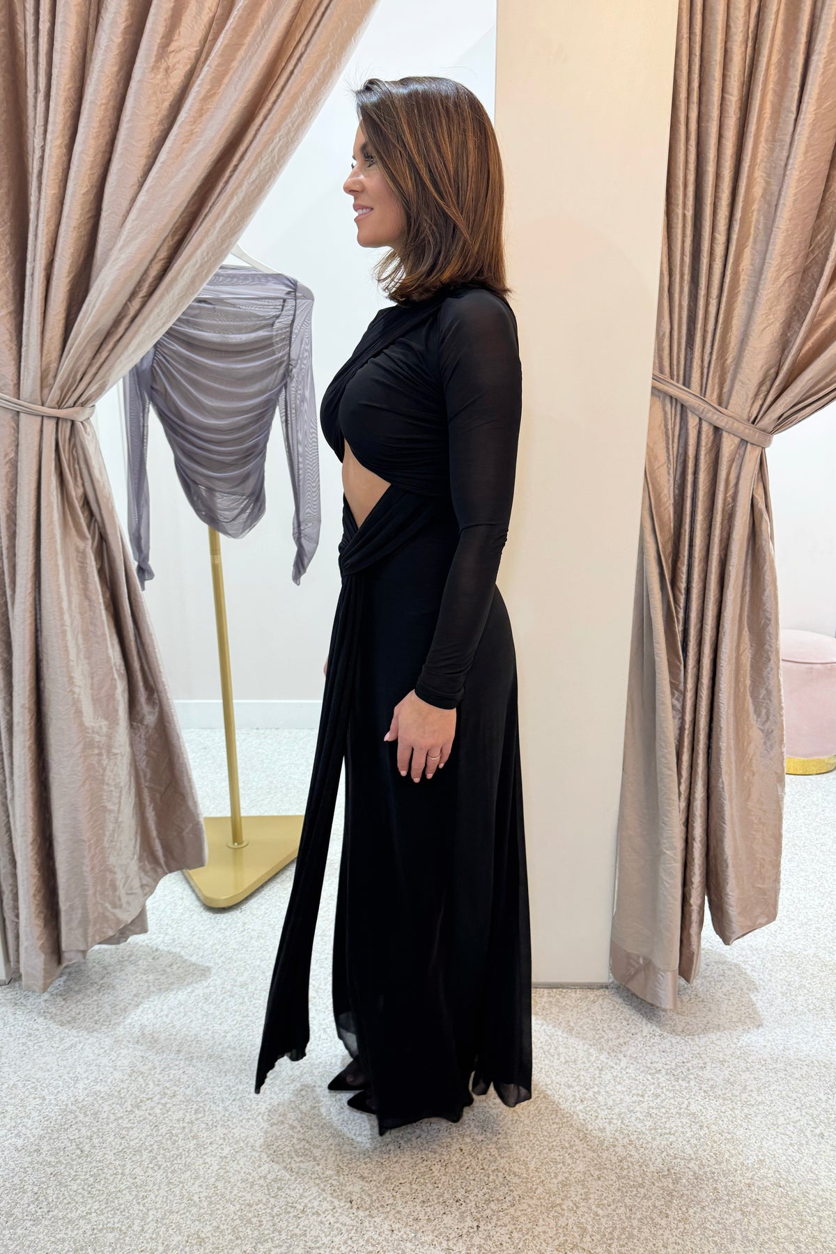 Misha The Transit Long Sleeve Jersey Dress | Black