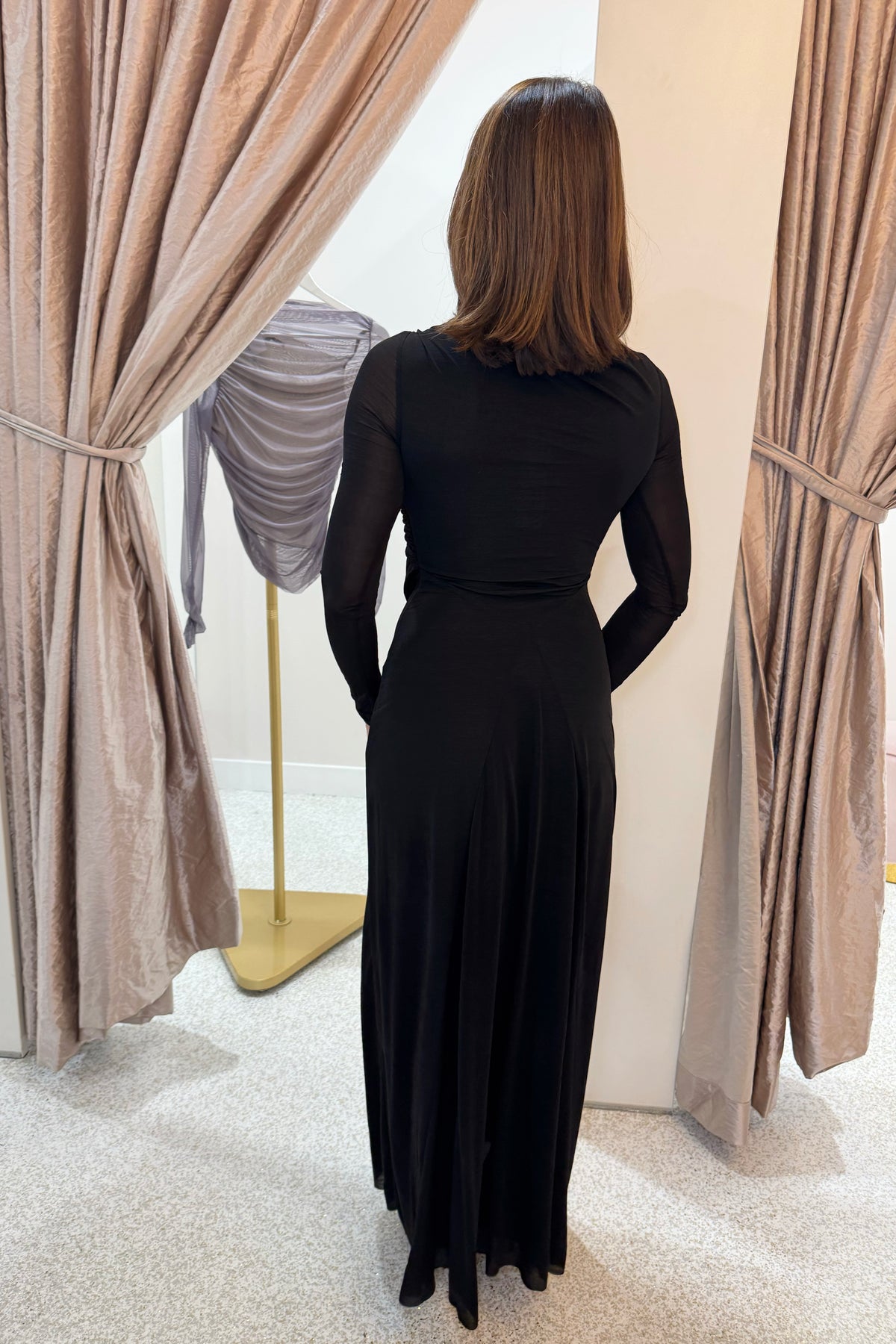 Misha The Transit Long Sleeve Jersey Dress | Black