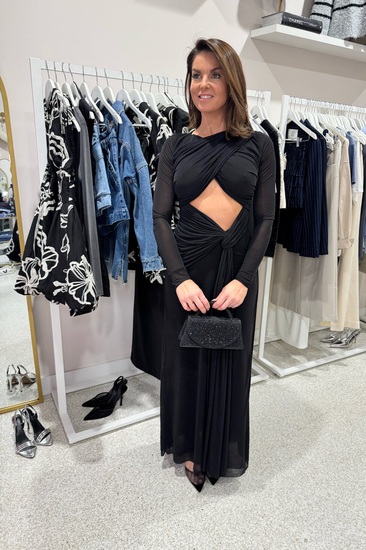 Misha The Transit Long Sleeve Jersey Dress | Black