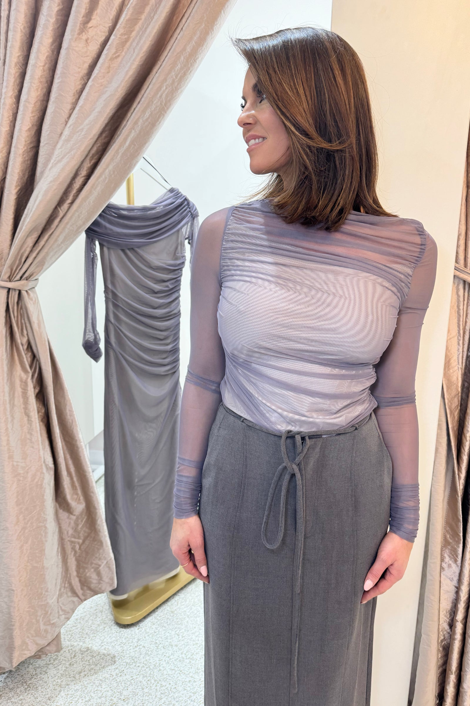 Misha The Lucid Mesh Long Sleeve Top | Shark