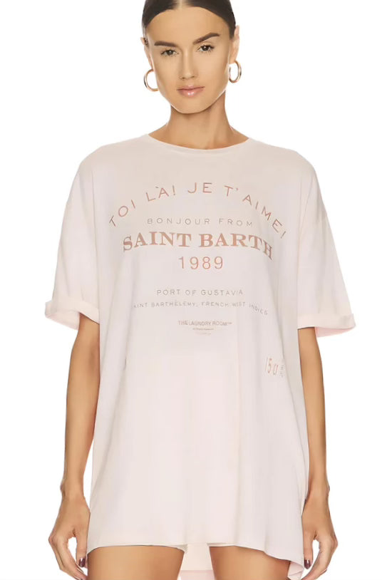 The Laundry Room Saint Barth 89 Oversized Tee | Blush