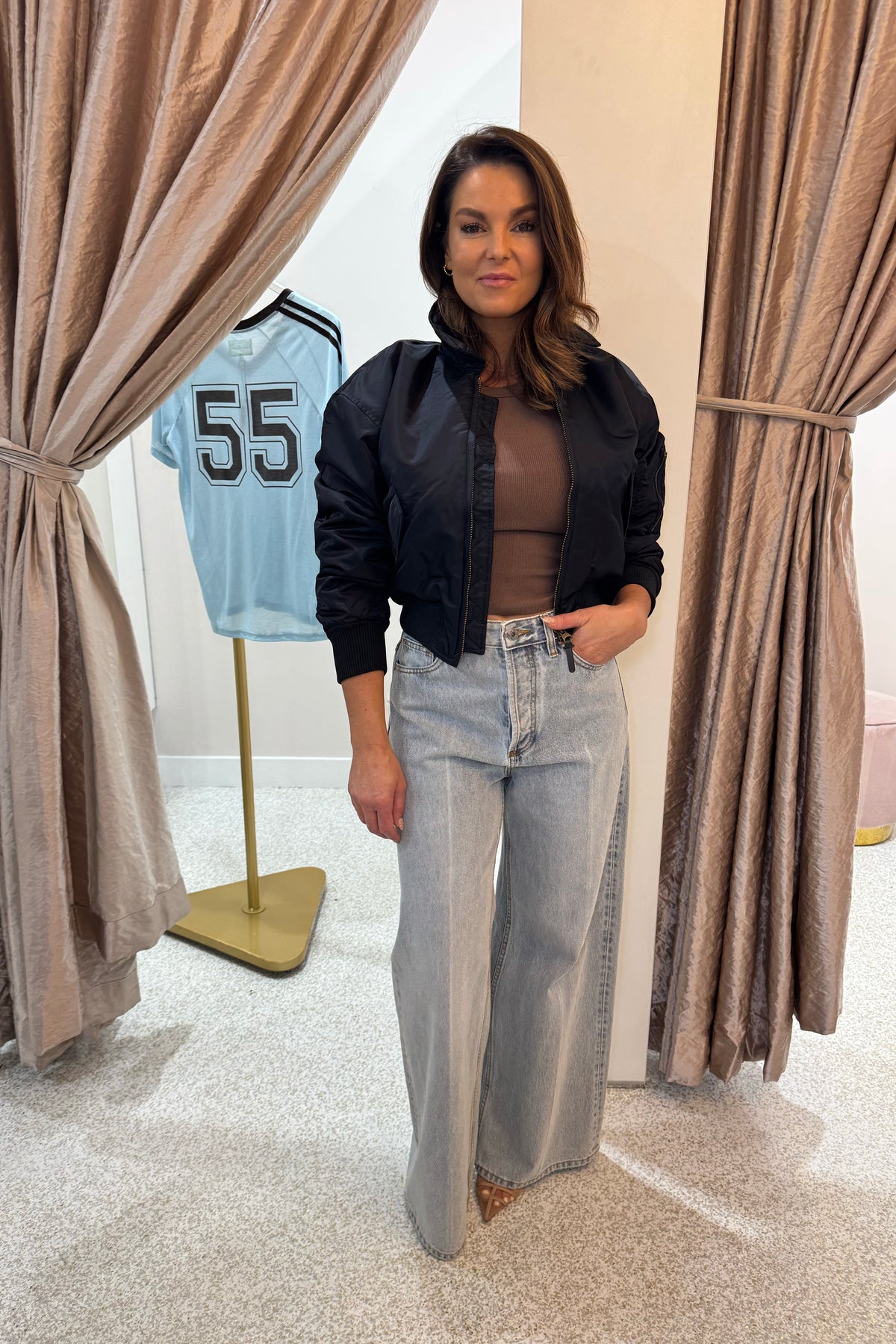 Levi's Bowie Cropped Bomber Jacket | Anthracite Night