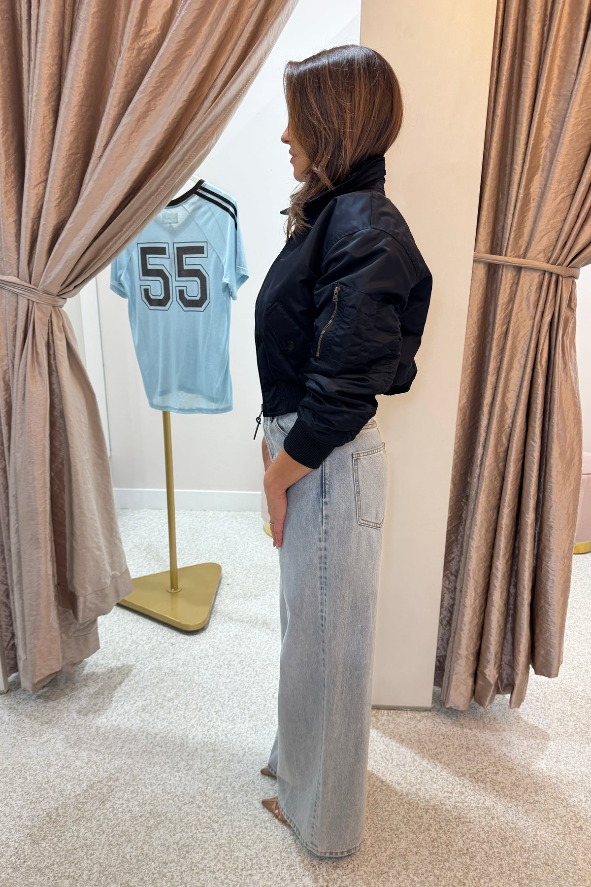 Levi's Bowie Cropped Bomber Jacket | Anthracite Night