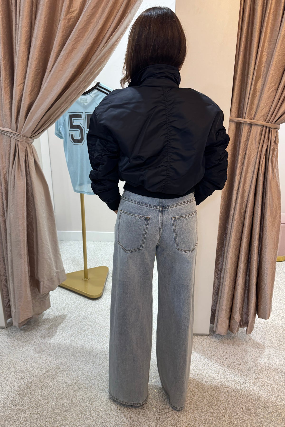 Levi's Bowie Cropped Bomber Jacket | Anthracite Night