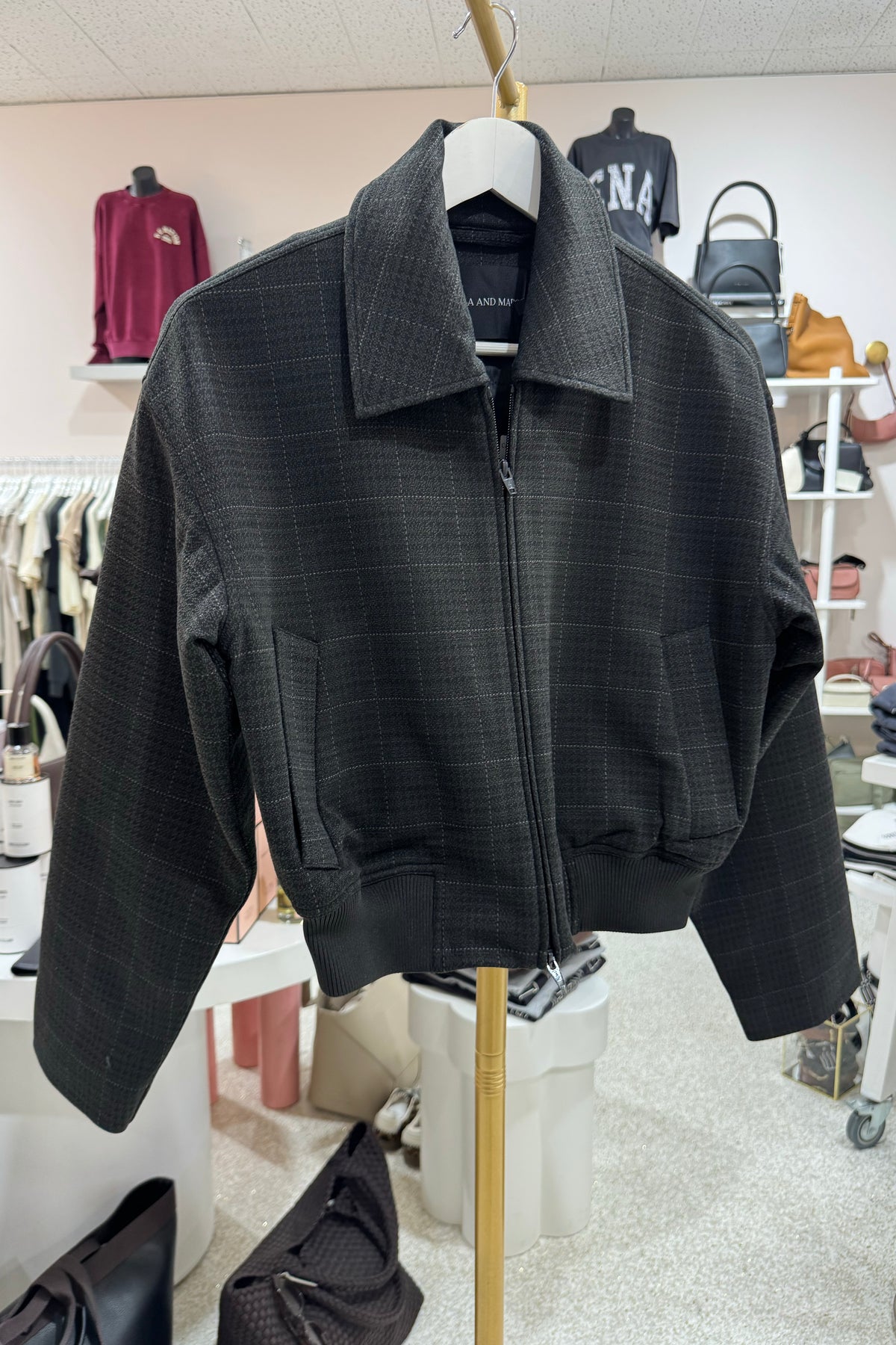C&M Camilla & Marc Casio Cropped Bomber | Charcoal