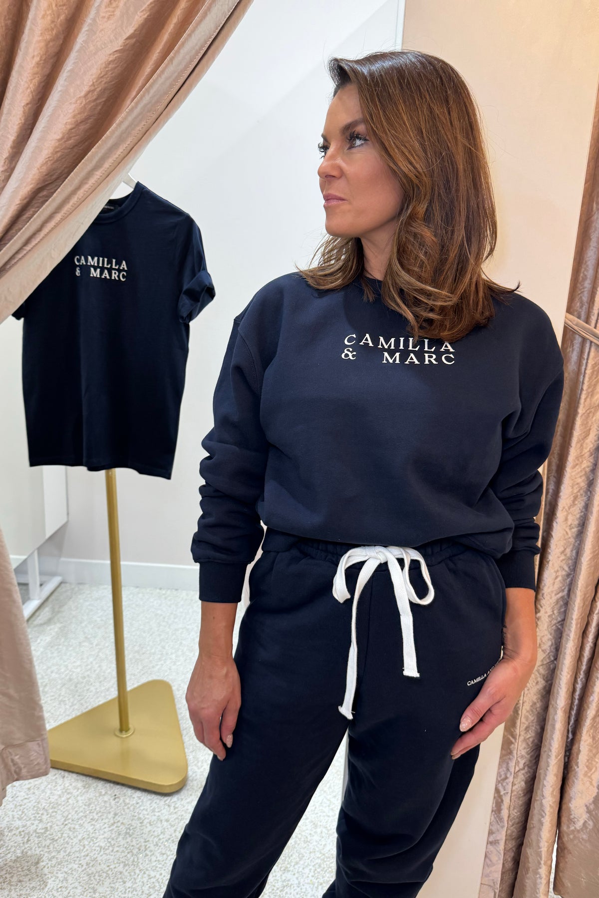 C&M Camilla & Marc Era Graphic Sweater | Navy/Whte