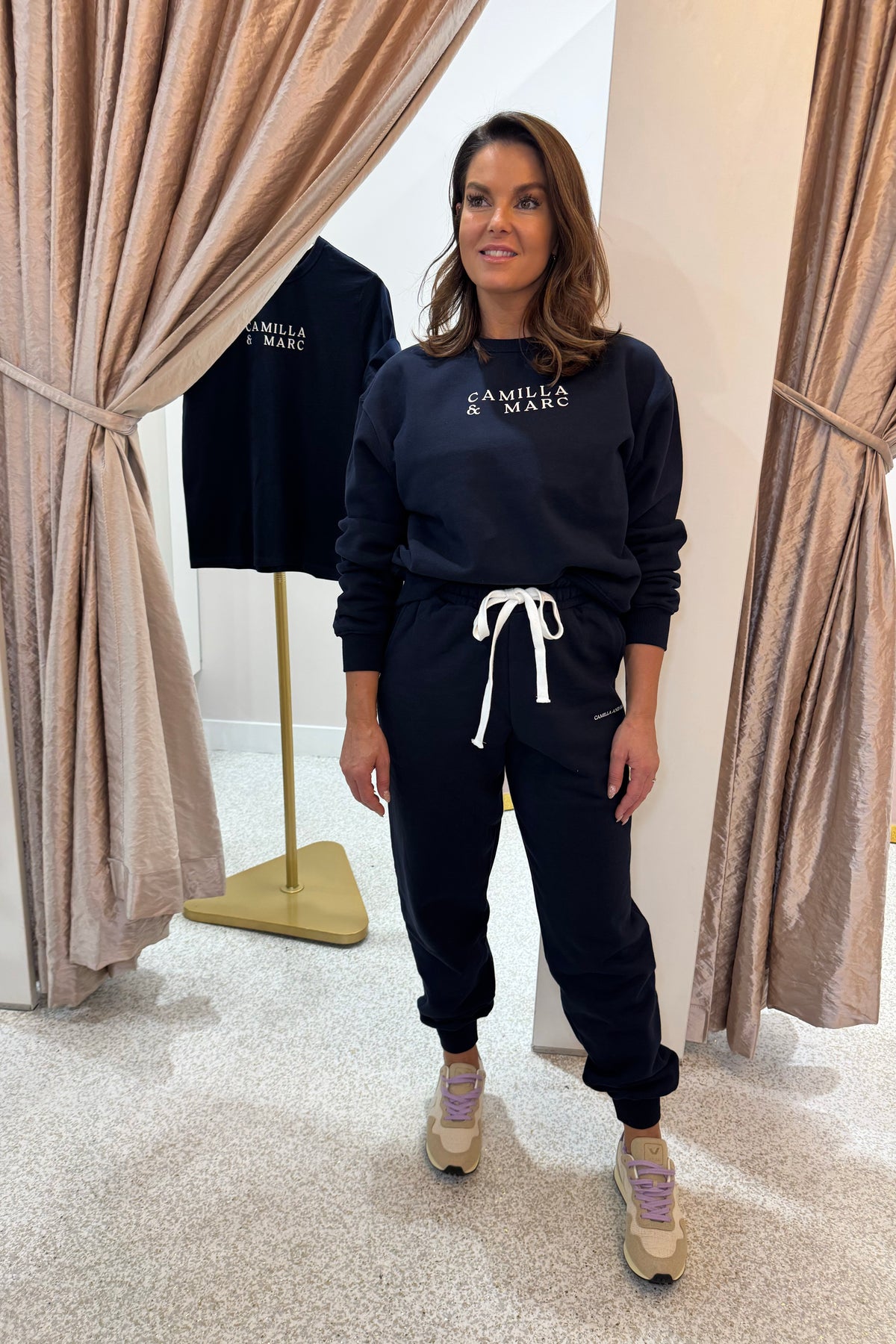 C&M Camilla & Marc Era Graphic Sweater | Navy/Whte