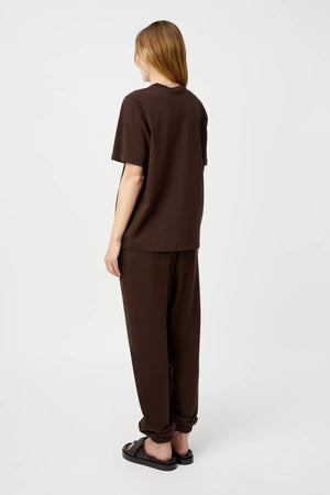 C&M Camilla & Marc Tia Flocking Logo Tee | Bitter Chocolate