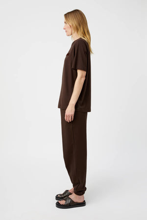 C&M Camilla & Marc Tia Flocking Logo Tee | Bitter Chocolate