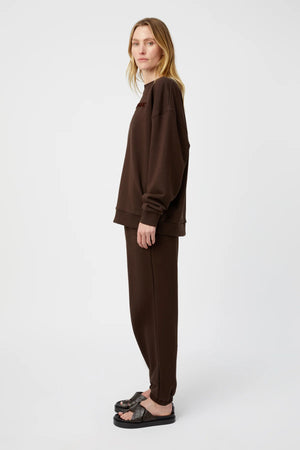 C&M Camilla & Marc Tia Flocking Logo Crew Sweater | Bitter Chocolate