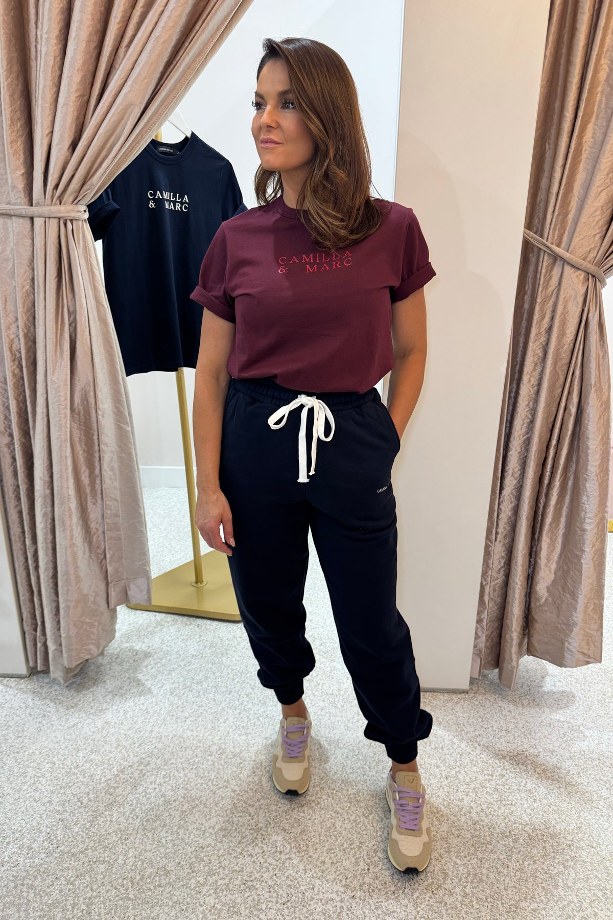 C&M Camilla & Marc Era Track Pant | Navy/White