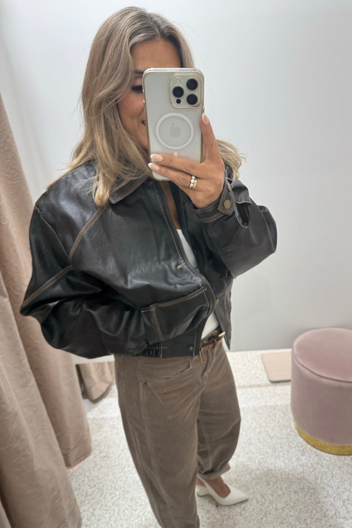 Chosen By Fifi & Annie The Tonia Relaxed Cropped Denim Jean | Latte Corduroy || NEW COLOUR