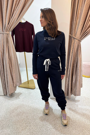 C&M Camilla & Marc Era Long Sleeve Graphic Tee | Navy/White