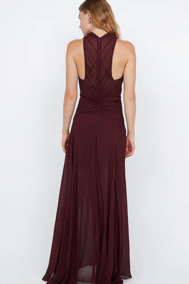 Bec + Bridge Rochelle High Neck Dress | Plum