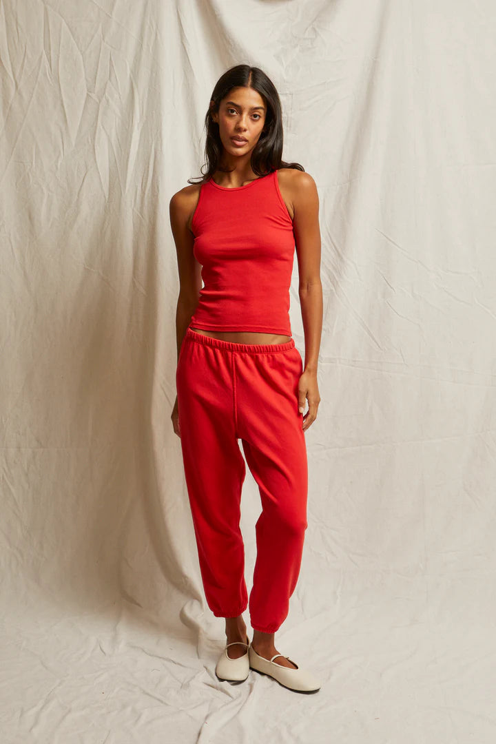 Perfect White Tee Johnny French Terry Sweat Pant | Poppy Red