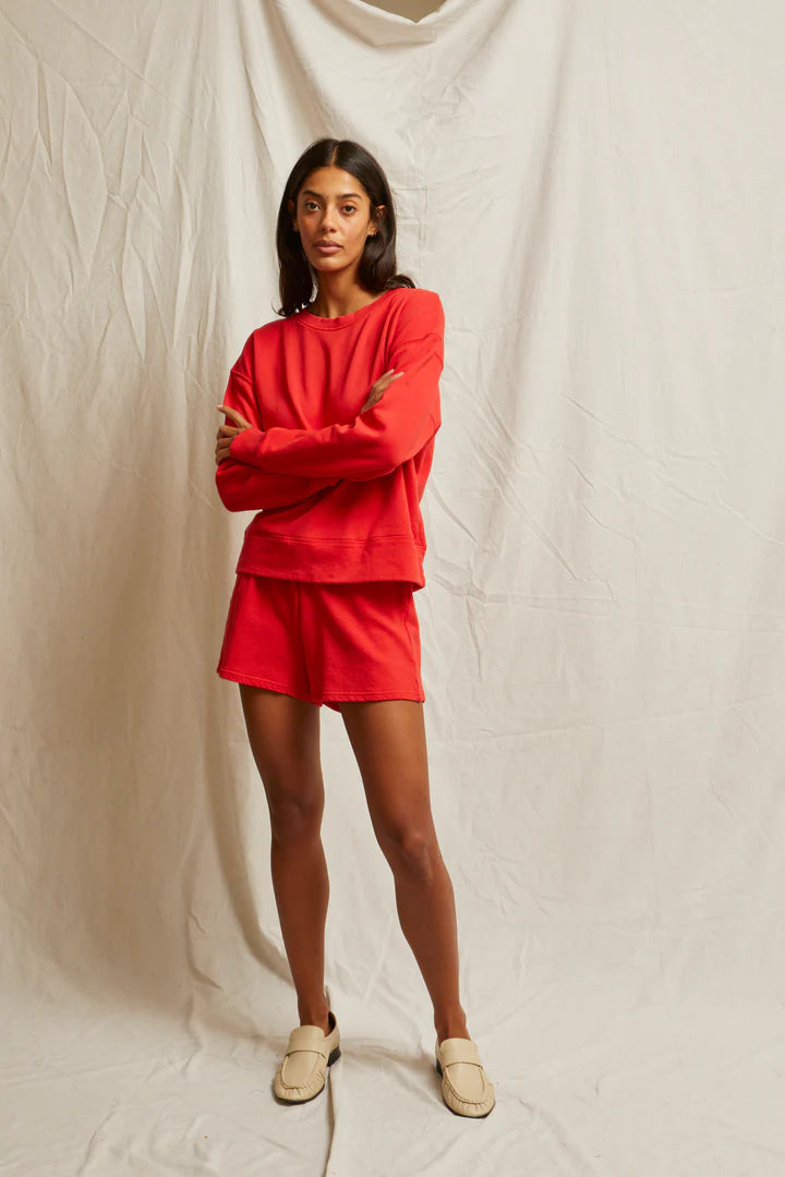 Perfect White Tee Tyler Pullover Sweatshirt | Poppy Red