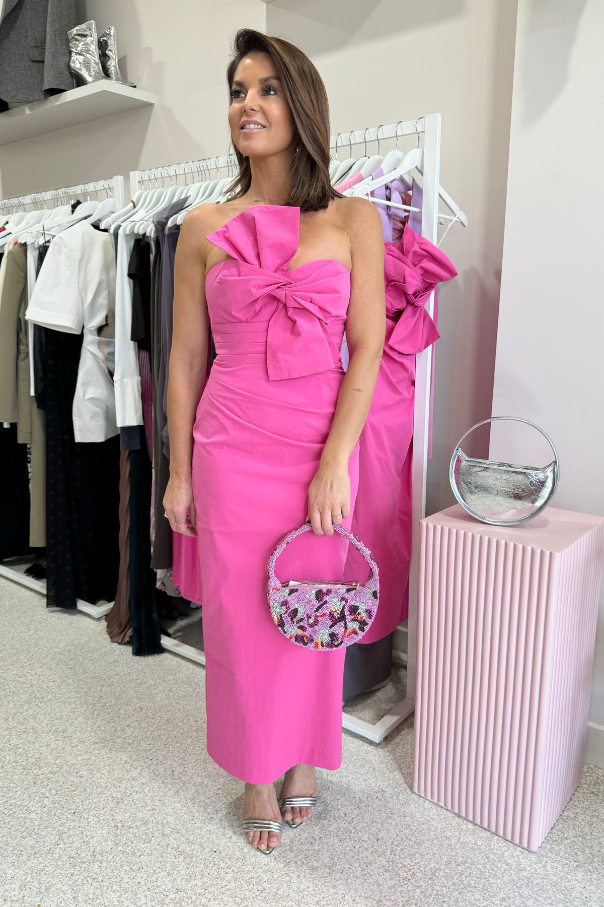 Shona Joy Campbell Knot Midi Dress | Vivid Pink