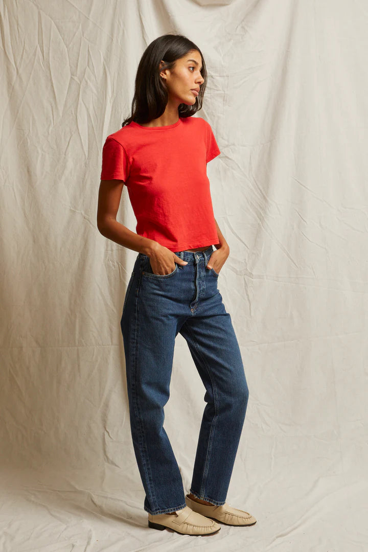 Perfect White Tee Lisa Slim Crew Tee | Poppy Red