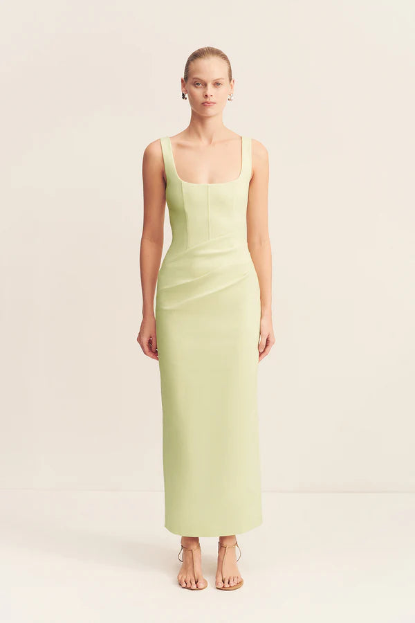 Shona Joy Lani Structured Midi Dress | Pistachio