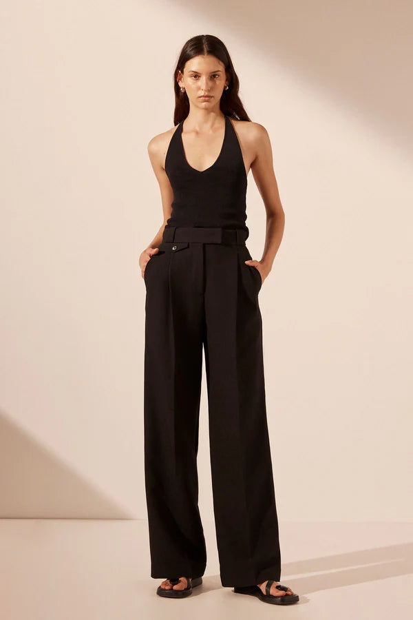 Shona Joy Irena High Waisted Tailored Pant | Black