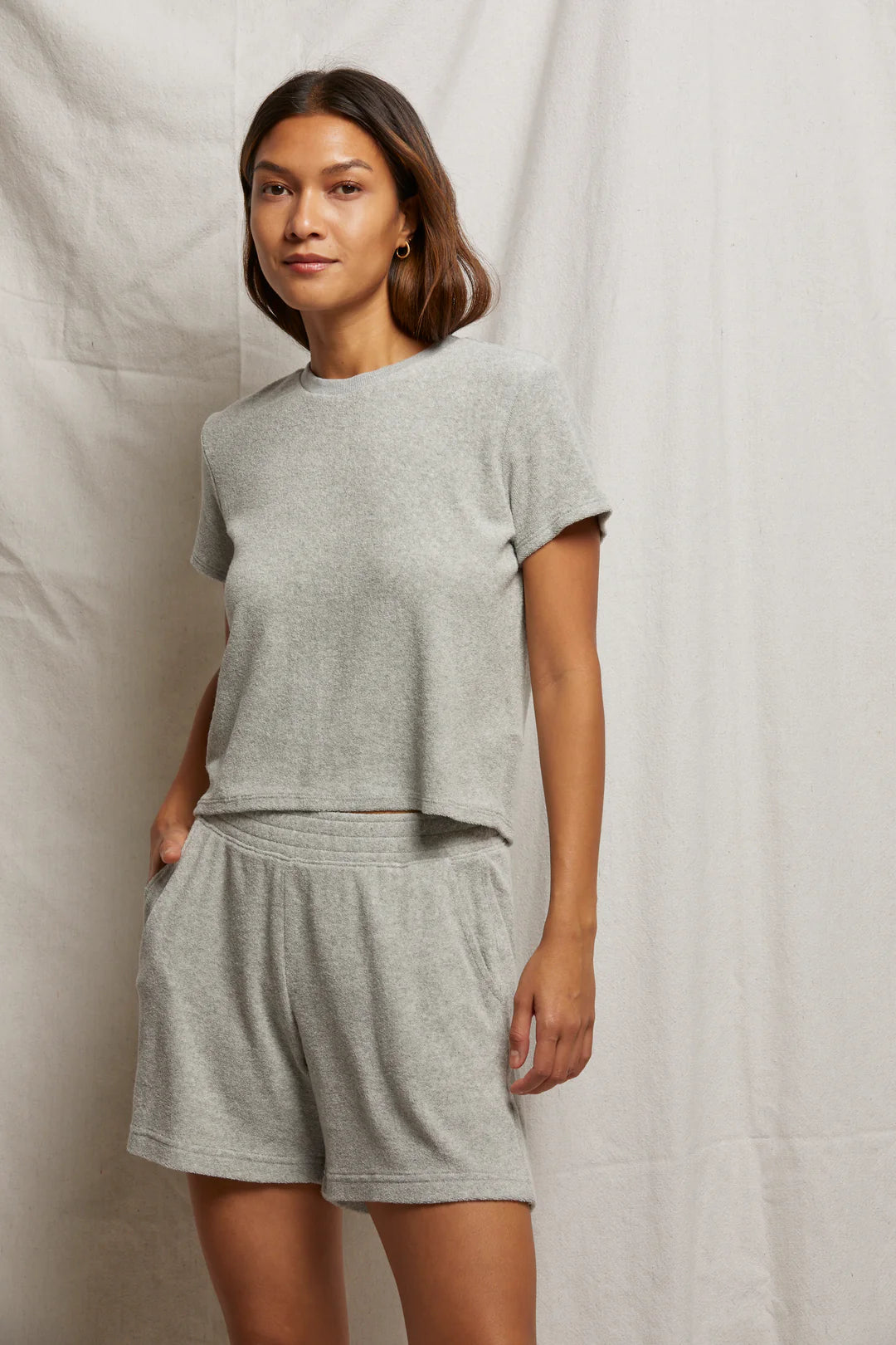 Perfect White Tee Eve Loop Terry Tee | Heather Grey