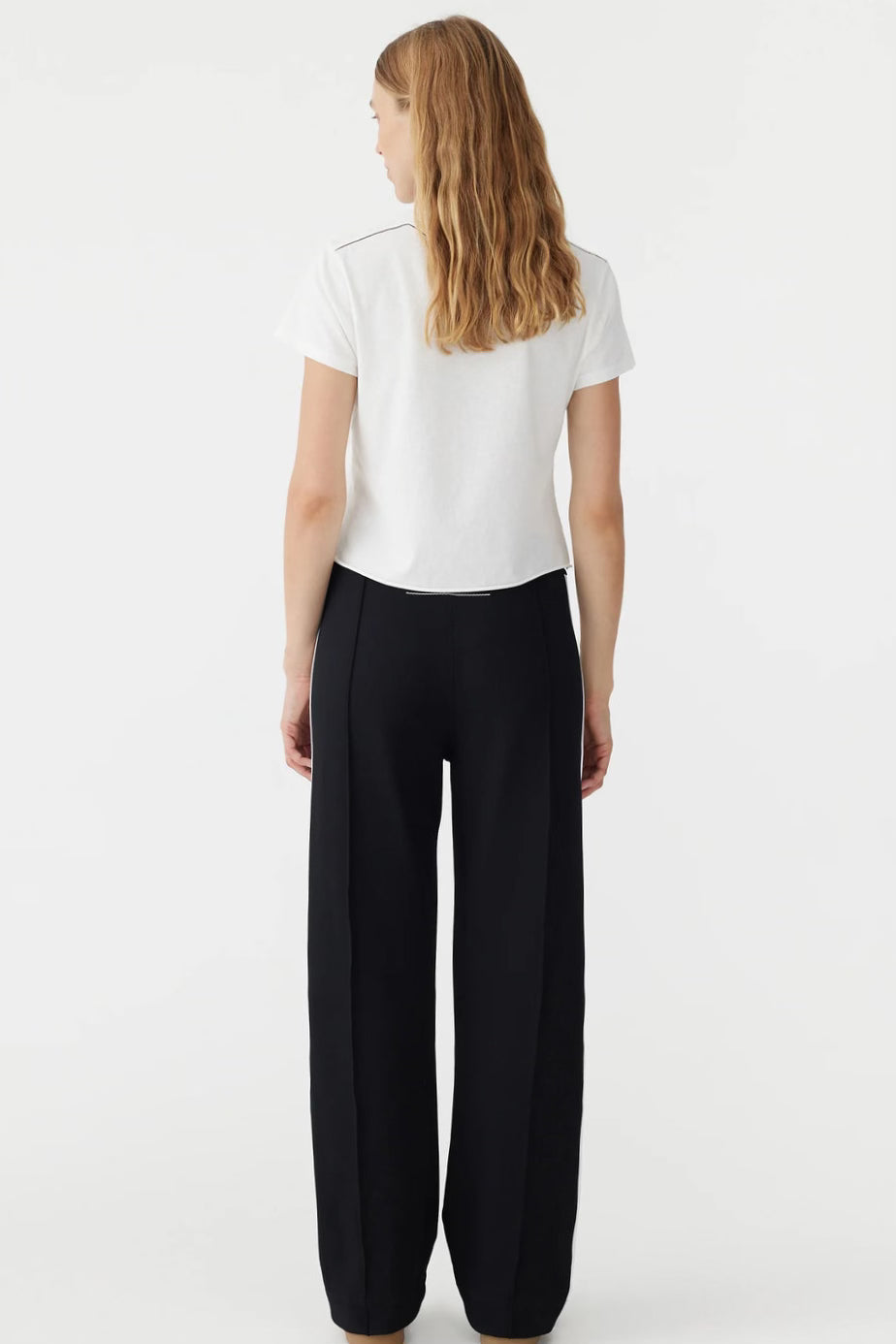 Bassike Twill Stripe Detail Pant | Black / White
