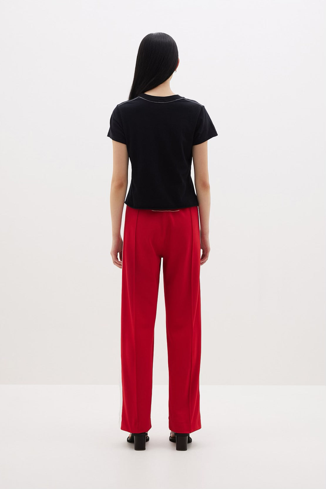 Bassike Dye Raw Edge Baby Tee | Black