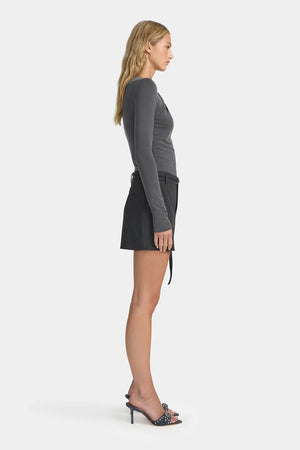 Ownley Isobel Jersey Top | Charcoal