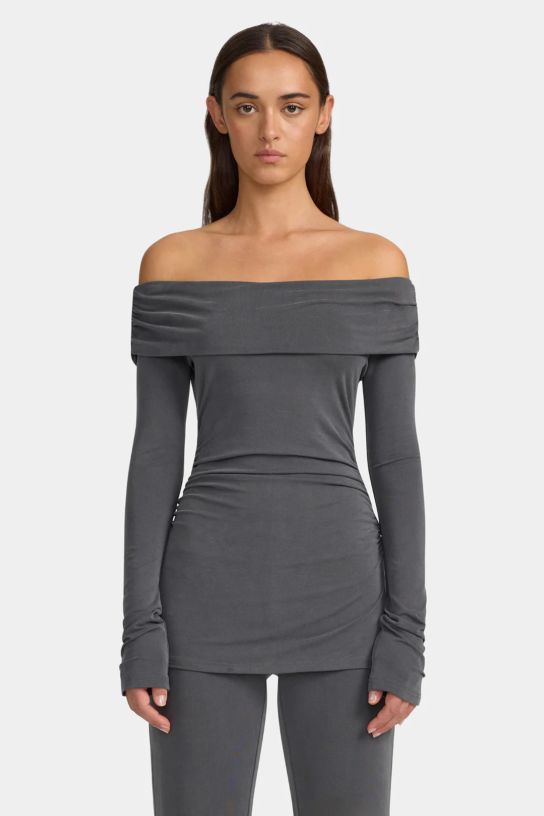 Ownley Else Jersey Top | Charcoal