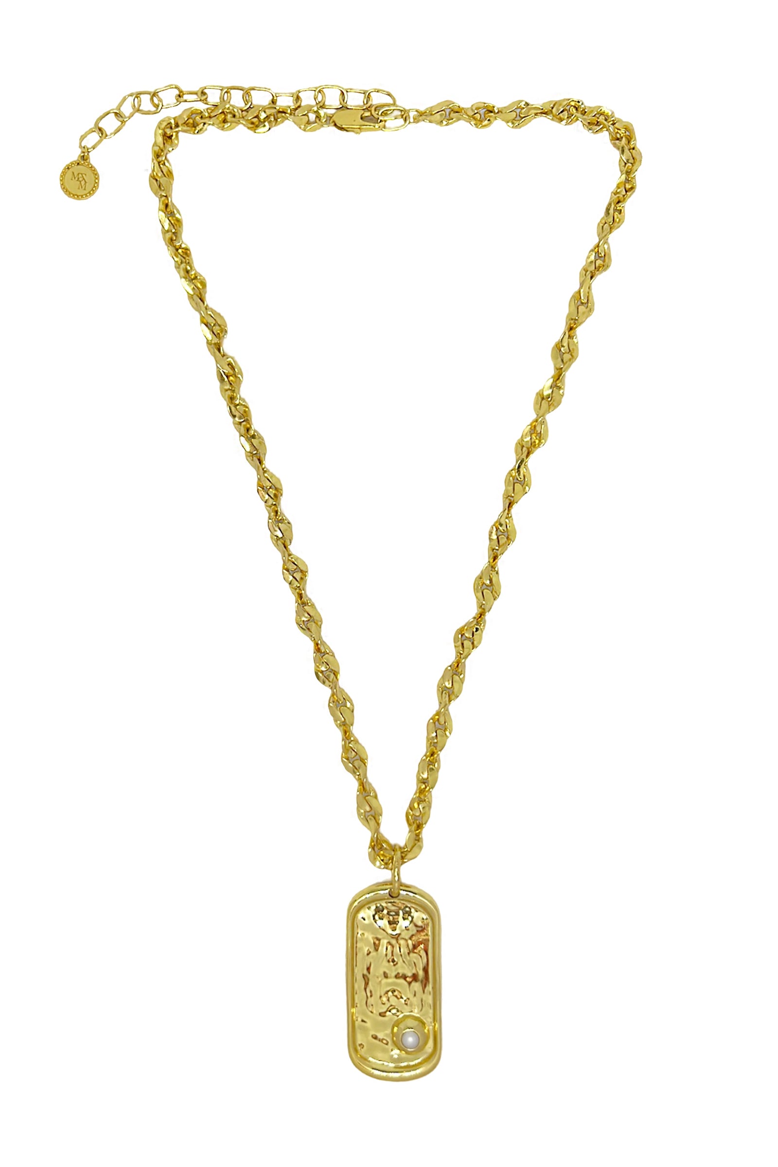 Mountain & Moon Cypress Necklace | Gold Pearl