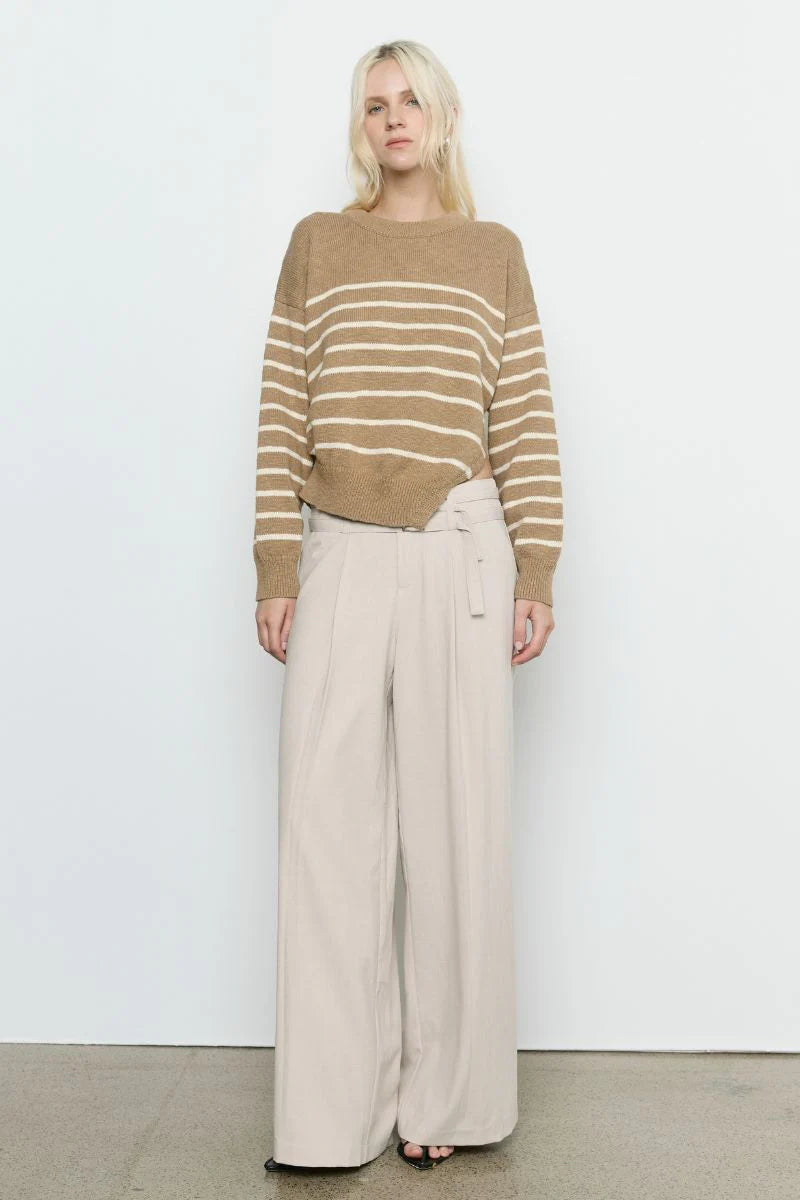 Sovere Solene Stripe Knit Jumper | Pecan / Vanilla