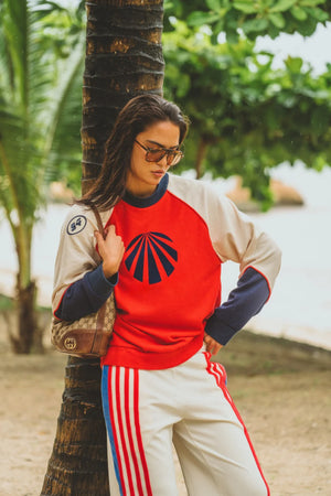 Araminta James Races Waffle Sweatshirt | Poppy Red