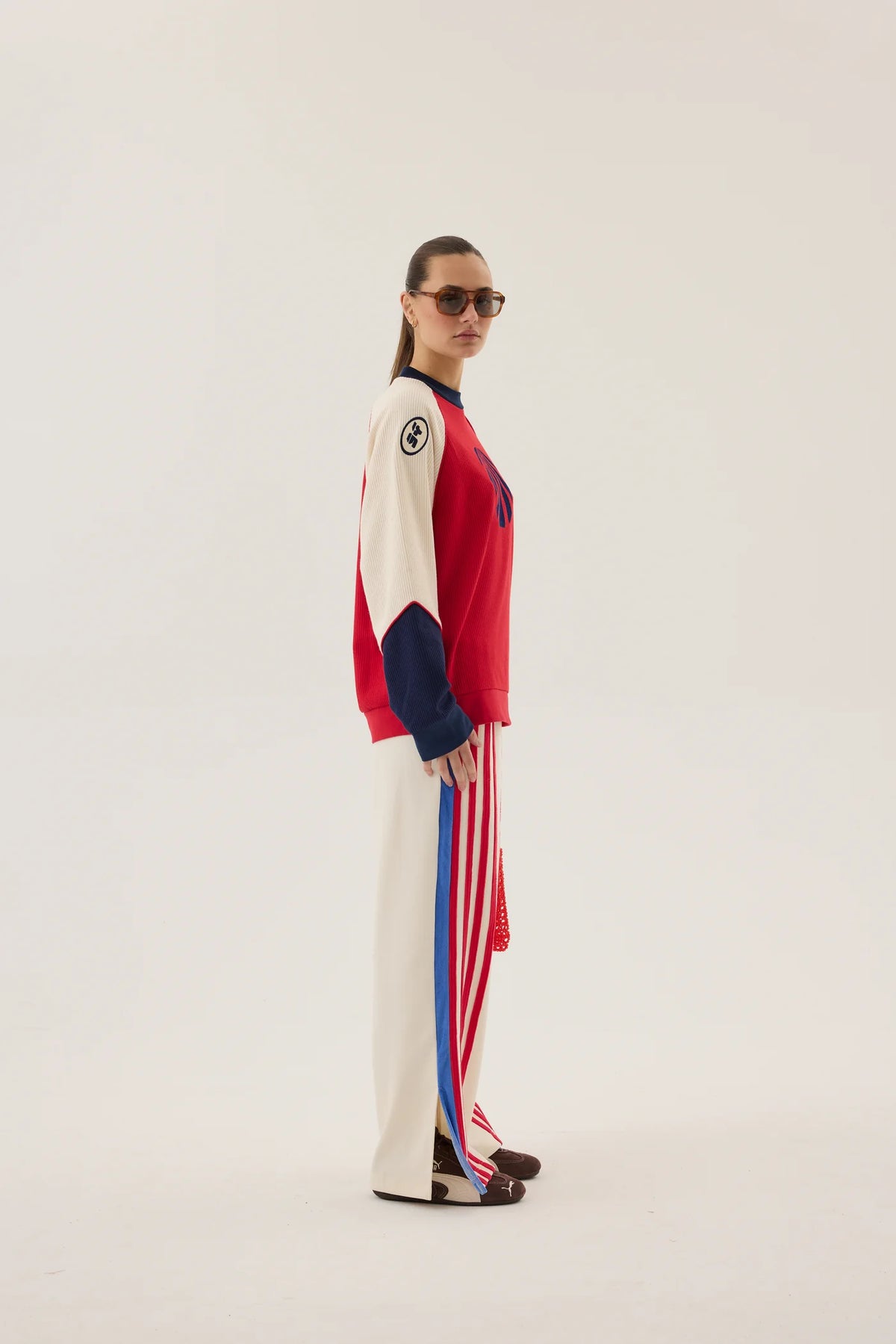 Araminta James Races Waffle Sweatshirt | Poppy Red