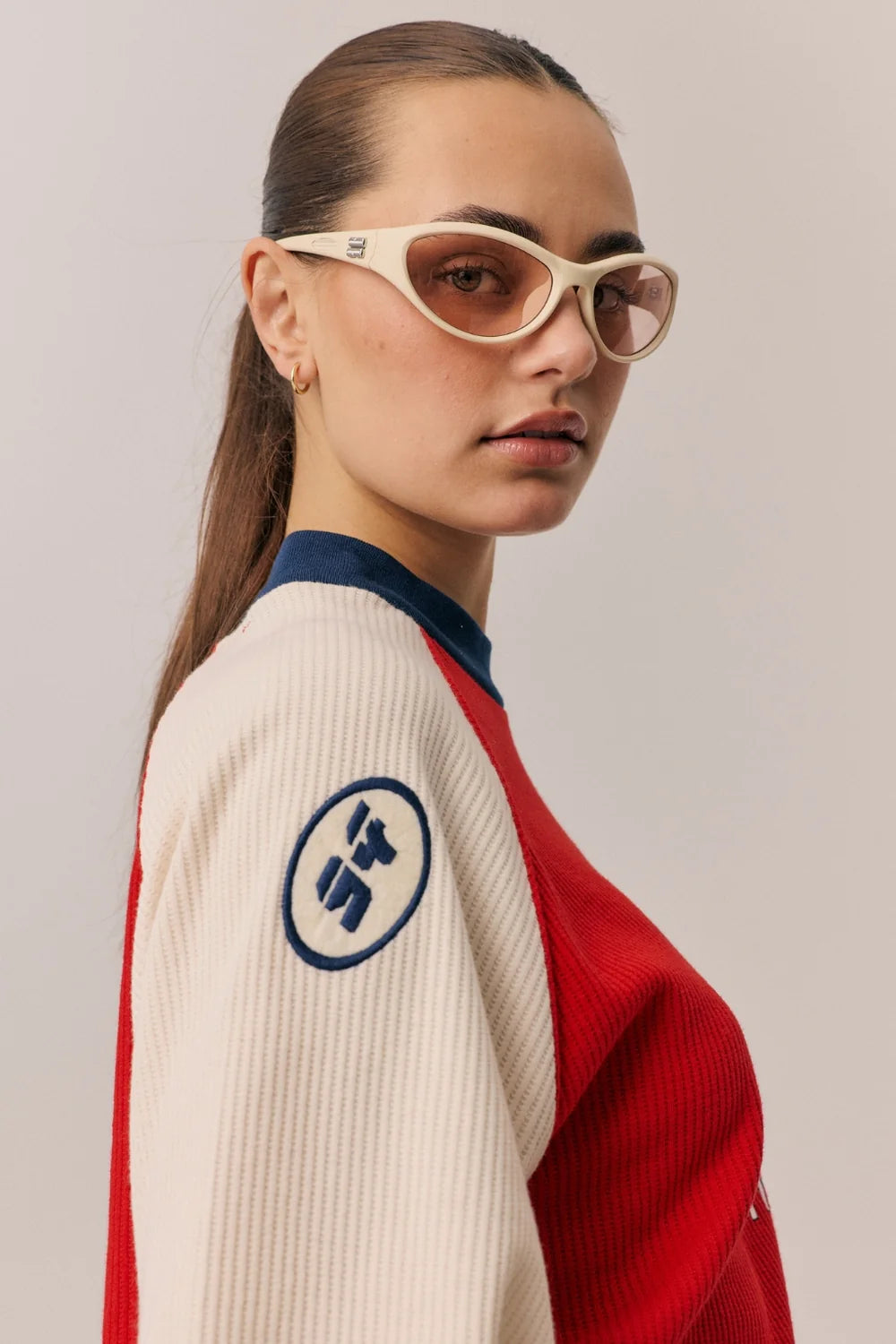 Araminta James Races Waffle Sweatshirt | Poppy Red