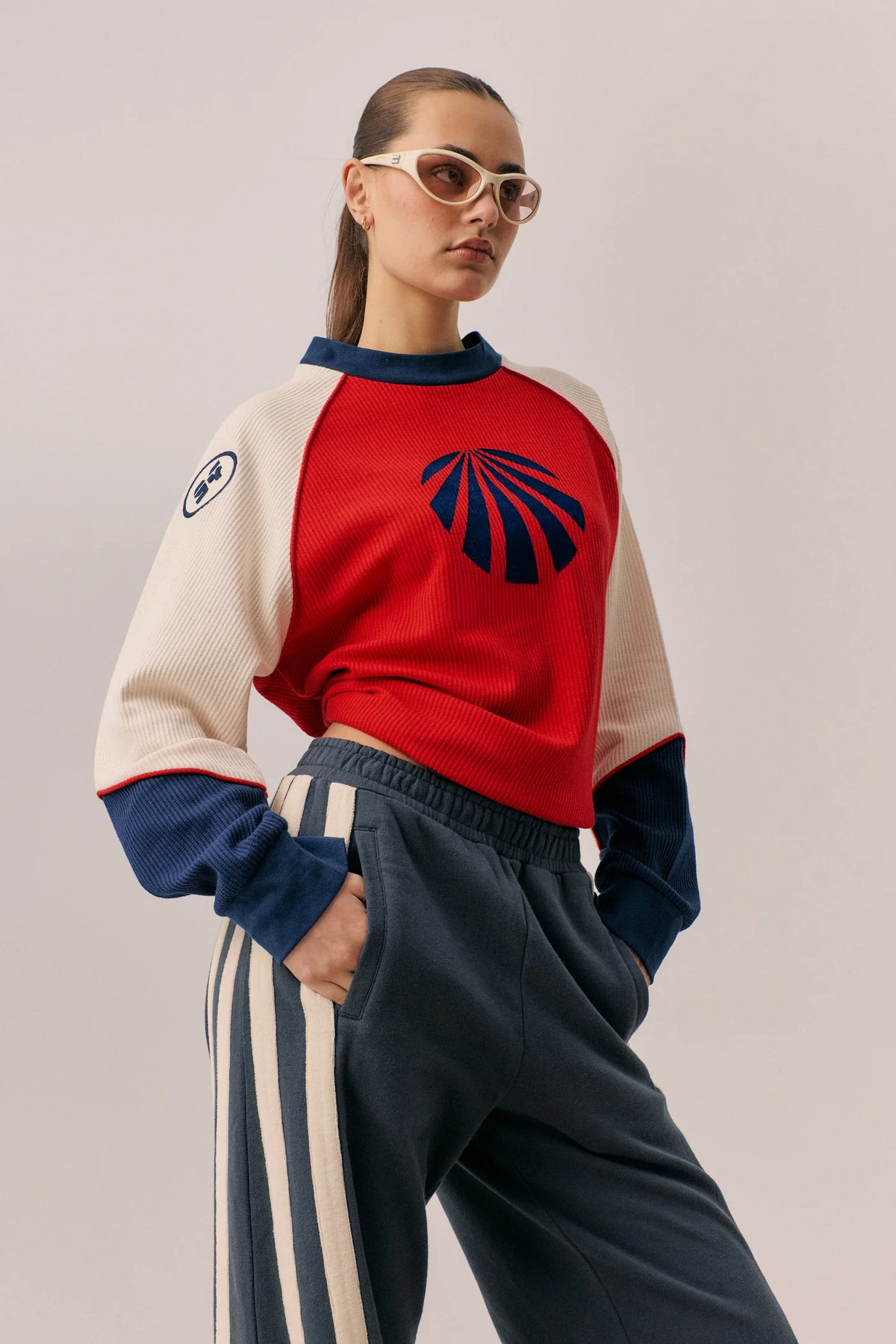 Araminta James Races Waffle Sweatshirt | Poppy Red