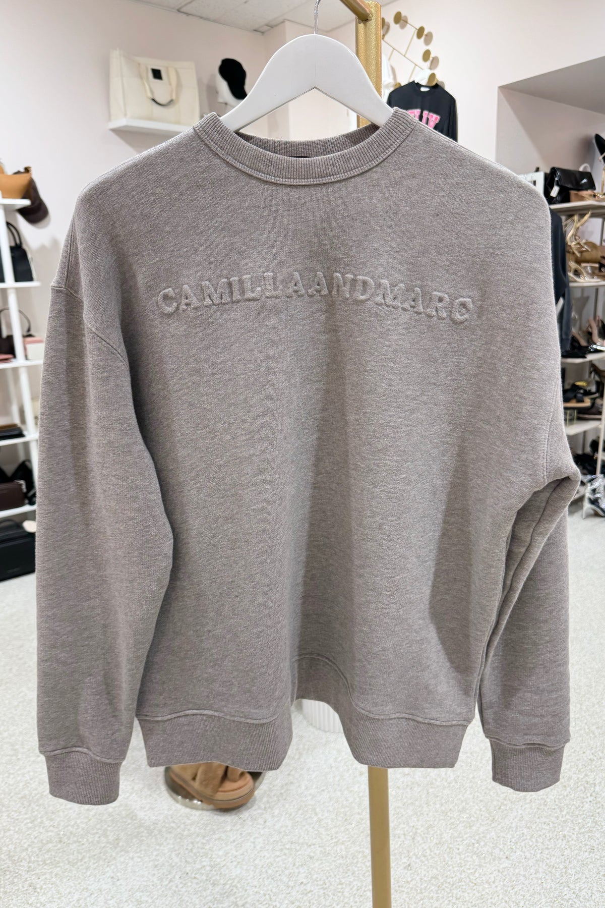 C&M Camilla & Marc Polaris Logo Crew | Dappled Grey