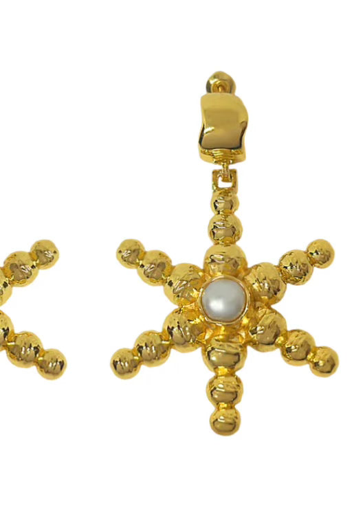 Mountain & Moon Thea Earrings | Gold Pearl