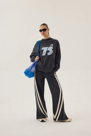 Araminta James Daytona Long Sleeve Top | Washed Black