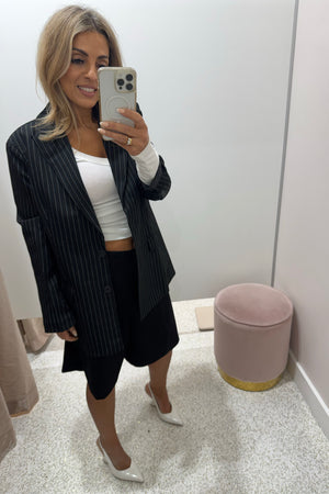 Chosen By Fifi & Annie The Pinstripe Blazer | Black