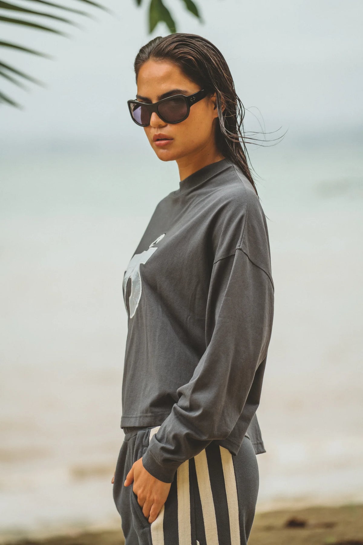 Araminta James Daytona Long Sleeve Top | Washed Black