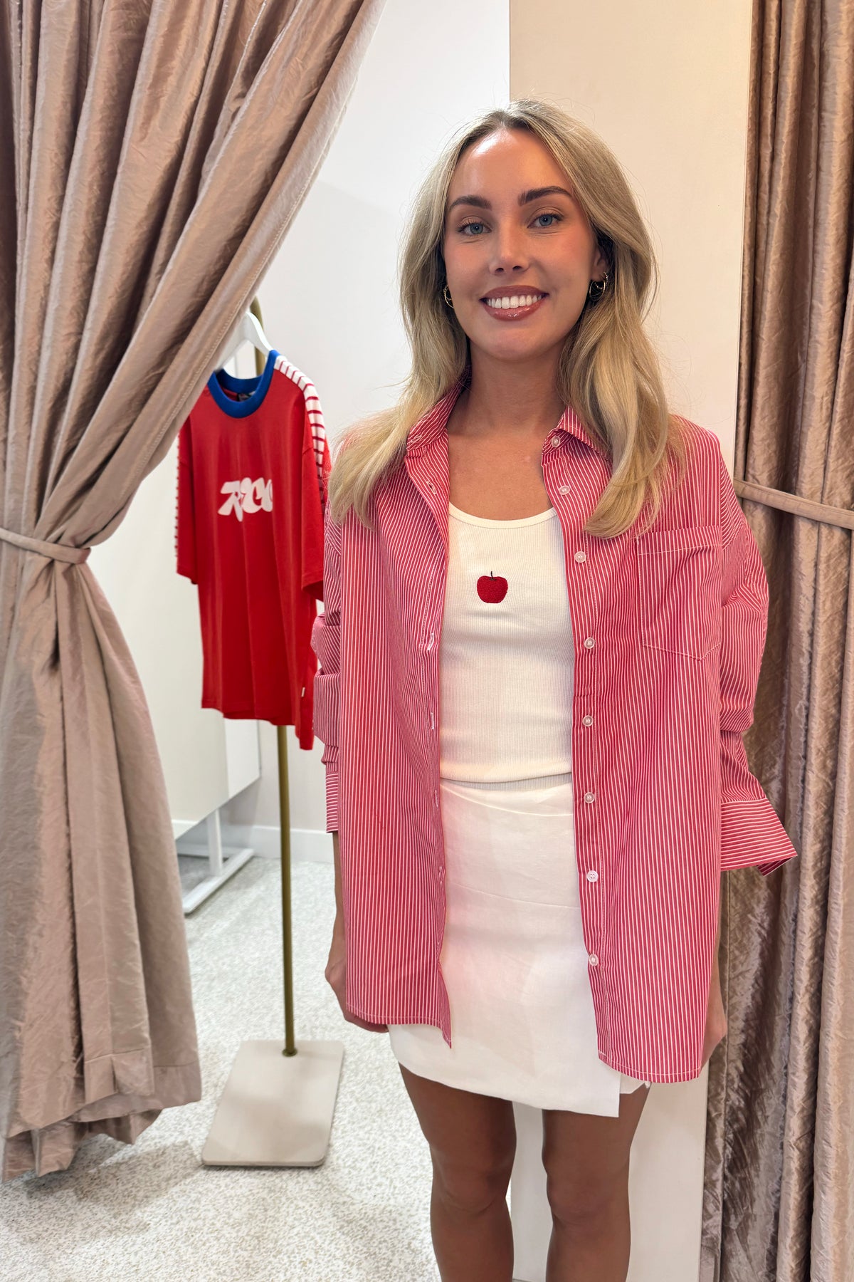 Nude Lucy Anouk Stripe Shirt | Red