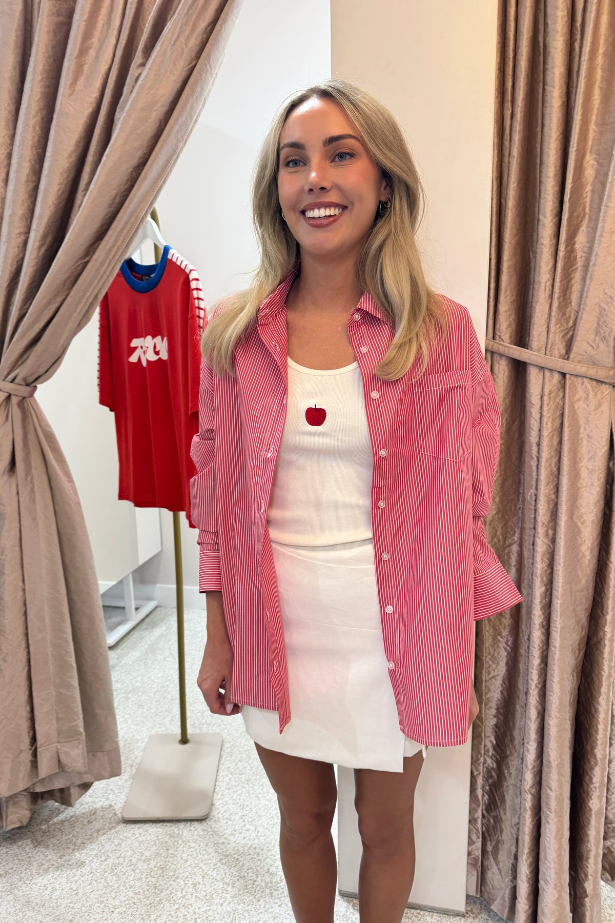 Nude Lucy Anouk Stripe Shirt | Red