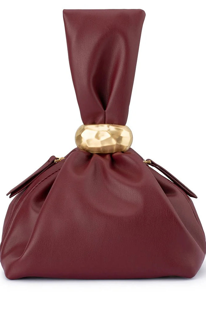 Olga Berg The Lenni Pouch Bag | Burgandy